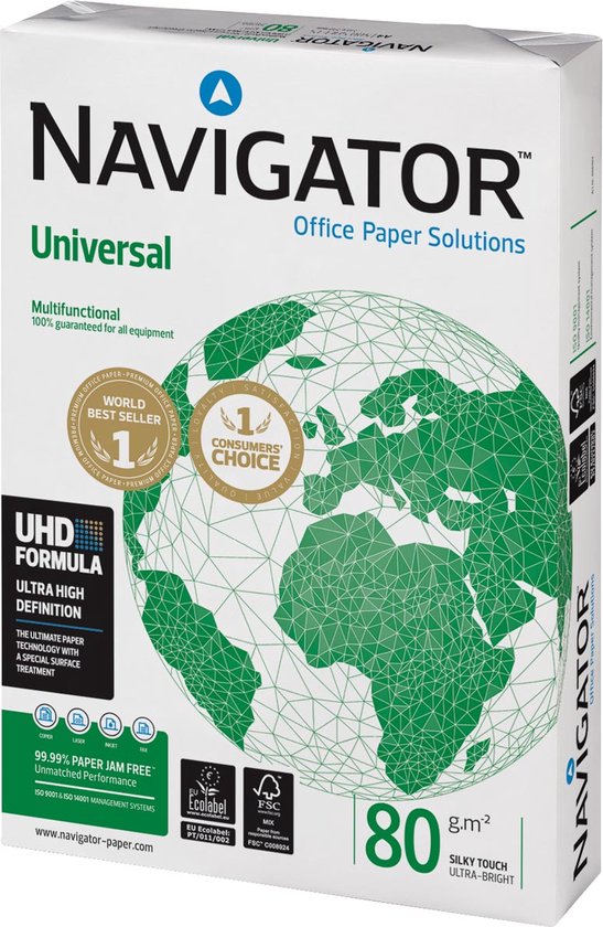 kopieerpapier navigator universal a4 80 gram 1 doos met 5 pakken a 500 vellen