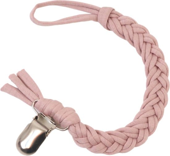 loveissue speenkoord gevlochten katoen pink plum