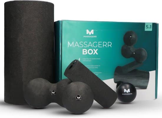 massagerr box foamroller set met triggerpoint bal duo massagebal in