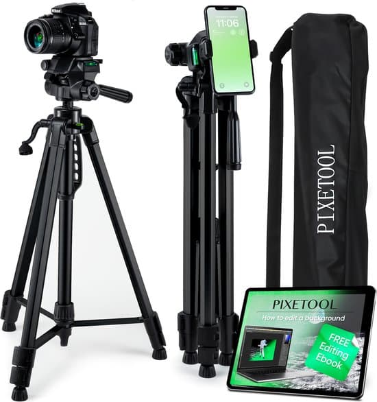 pixetool universeel camera en telefoon statief 170cm spiegelreflex incl 1