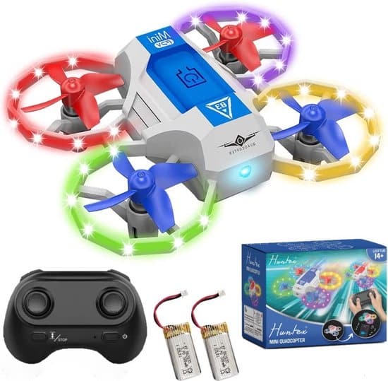 2023 nieuwste huntex mini drone blauw met verlichting voor kinderen rc