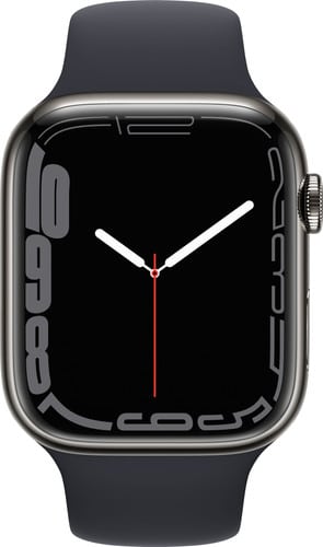 apple watch series 7 4g 41mm grafiet rvs middernacht sportband