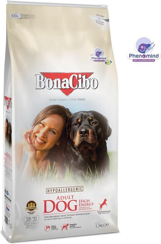 bonacibo dog high energy hypoallergeen hondenvoer 15 kg
