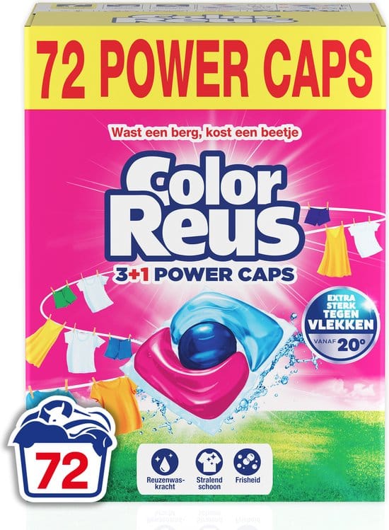 color reus power caps wascapsules gekleurde was voordeelverpakking 2
