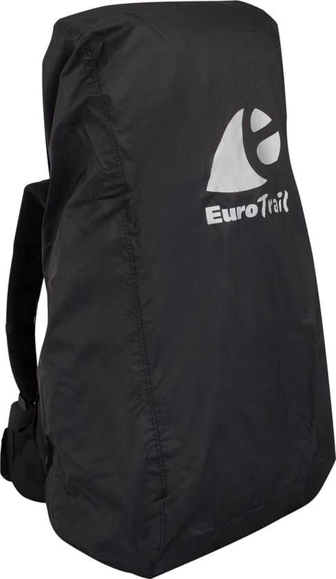 eurotrail regenhoes flightbag voor backpack tot 55 liter zwart