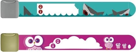 infoband polsbandjes set van 2 sos naambandjes voor kinderen 1 x haaien