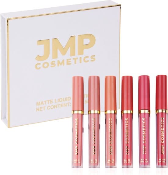 jmp cosmetics matte liquid lipsticks set 6 kleuren nude vegan lipgloss 1