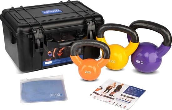 pro fitness kettlebell set set van 3 gewichten 2 4 en 6 kg gietijzer