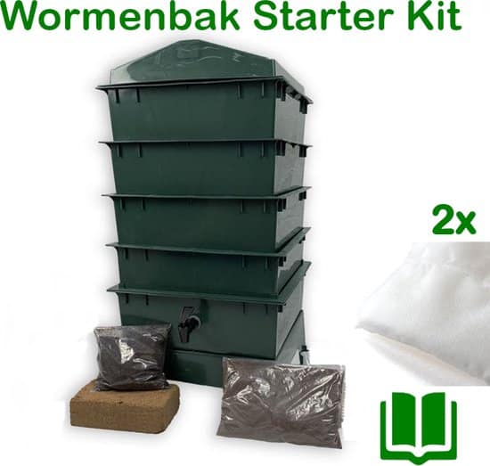 wormenbak 4 laags starter kit groen excl wormen incl