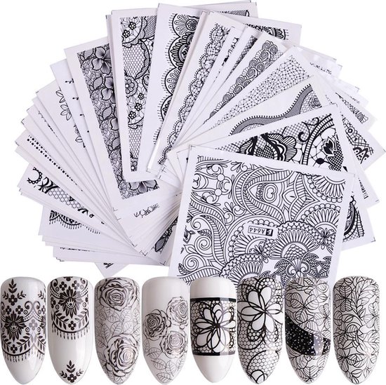 40 stuks nail art water transfer stickers nagelversiering nageldecoratie