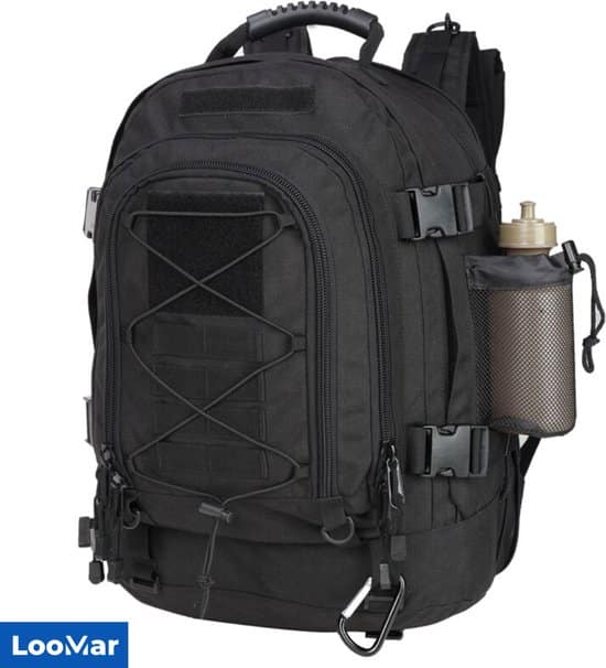 loomar backpack rugzak 50 60 liter zwart waterdicht verstelbaar