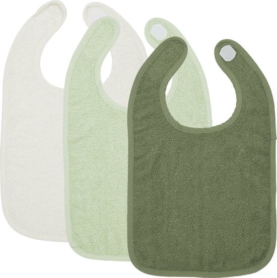 meyco baby uni slab 3 pack badstof offwhite soft green forest green