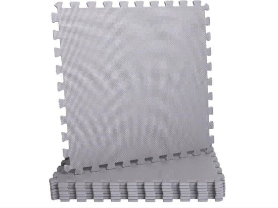 puzzle rubber foam floor mats 8 parts 60 x 60 cm grijs