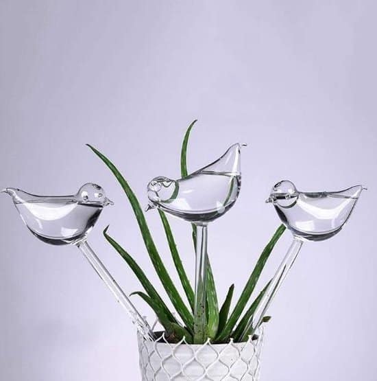 waterdruppelaar planten vorm vogel set van 3 kunststof druppelaars 25cm 1