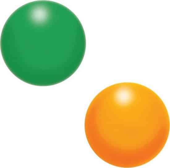 aidapt stressbal set van 2 groen oranje voor hand pols en