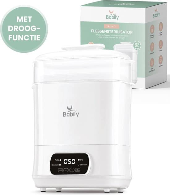 babily 4 in 1 flessen sterilisator elektrisch met droogfunctie