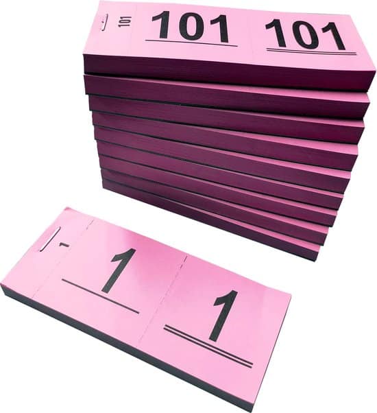 dula garderobenummers nummerblok roze