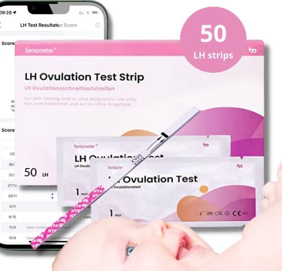 femometer ovulatietest dipstick 50 stuks ook te lezen met app 25miu ml