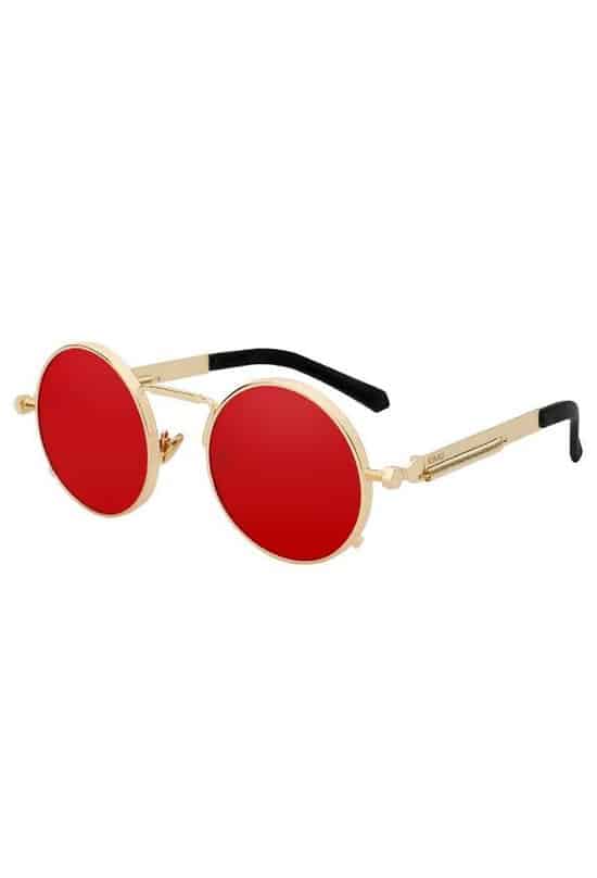 kimu ronde bril hipster goud montuur rond rode glazen nachtbril