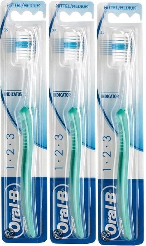 oral b 1 2 3 indicator 35m 3 stuks tandenborstel voordeelverpakking