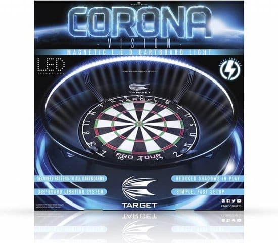 target darts corona vision dartbord verlichting 360