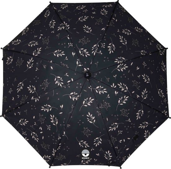 dooky parasol kinderwagen romantic leaves black