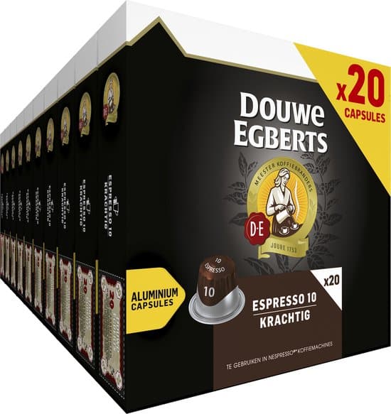 douwe egberts espresso krachtig koffiecups intensiteit 10 12 10 x 20