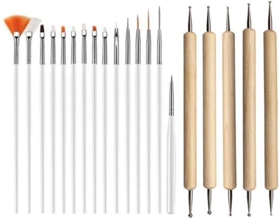 druppelpennen nail art acryl penselen dotting tool set pen kwastjes 1