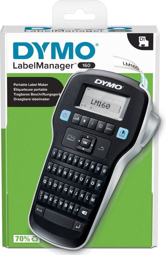 dymo labelmanager 160 labelmaker draagbare labelprinter met 5