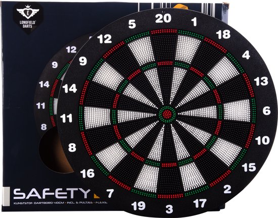 longfield darts dartbord safety kinder 45 cm incl 6 darts