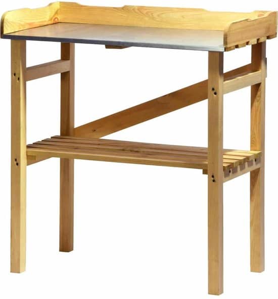 moestuinbak plantentafel oppottafel verzinkt werkblad fsc hout 78 x 37 x 83 cm