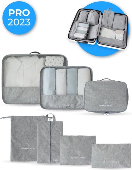 nuvance packing cubes set 7 delig compression cube backpack en koffer
