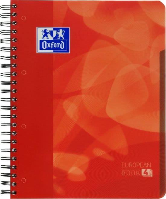 oxford school projectbook a4 ruit 5mm 4 gaats 120 paginas rood