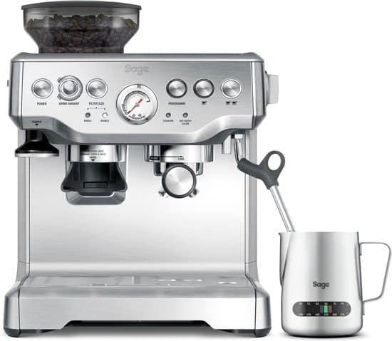 sage the barista express brushed stainless steel pistonmachine rvs