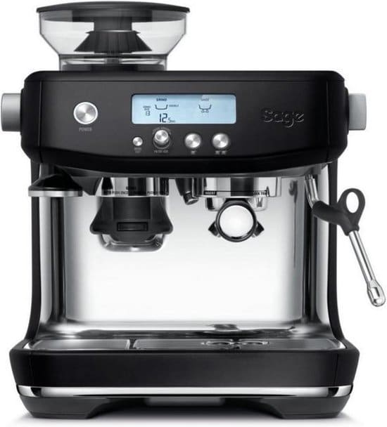 sage the barista pro black truffle pistonmachine mat zwart