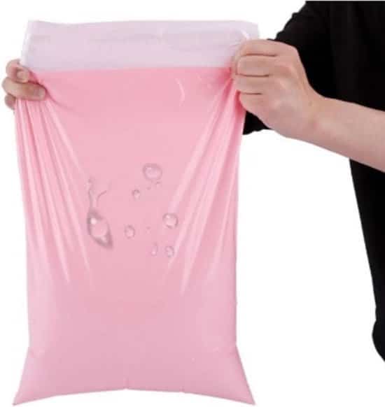 20 stuks grote verzendzak roze 40cm x 60cm coex webshop zak verpakking