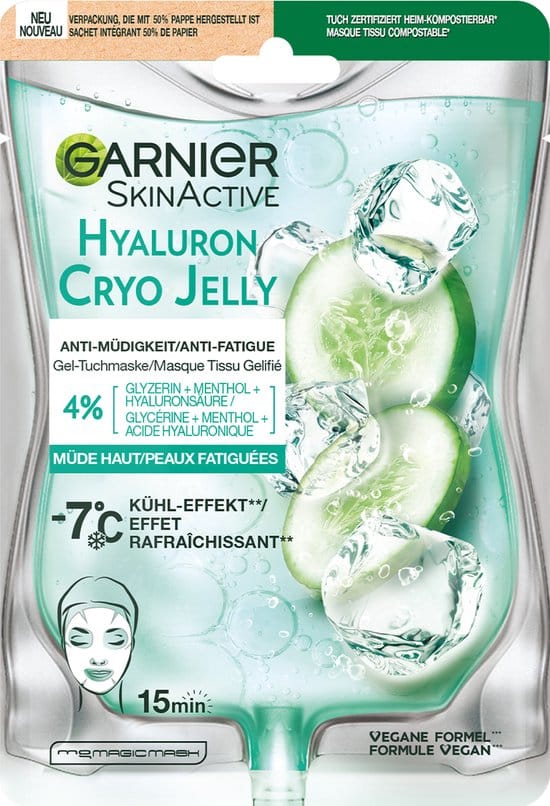 garnier skinactive cryo jelly anti vermoeidheid gezichtsmasker met hyaluronzuur