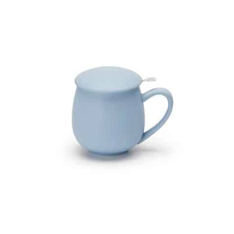 licht blauwe theetas met filter en deksel 350 ml theebe