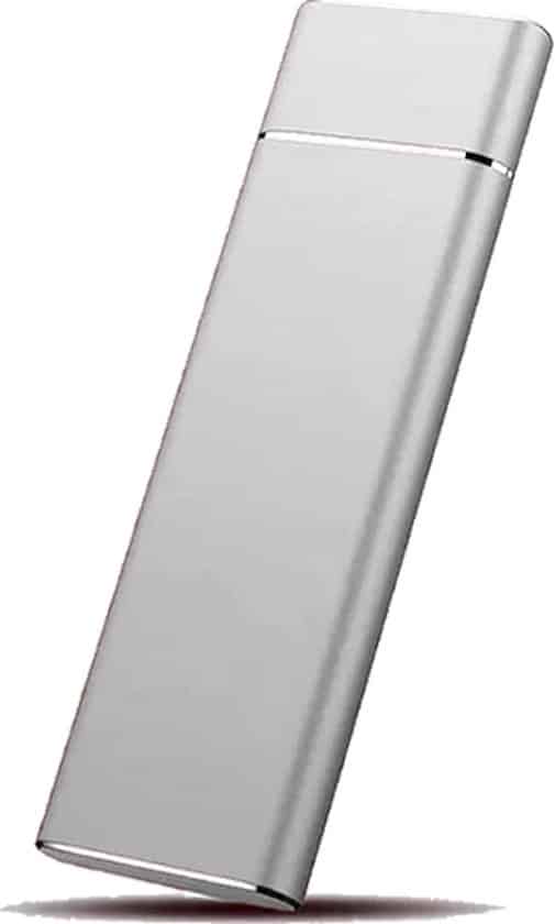 mini externe harde schijf 2 tb zilver geschikt voor windows op pc laptop