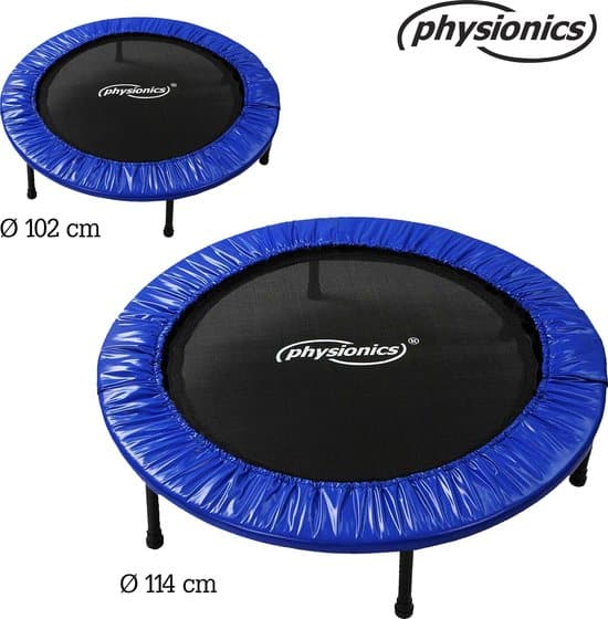 physionics fitness trampoline met beschermrand voor kinderen en volwassenen