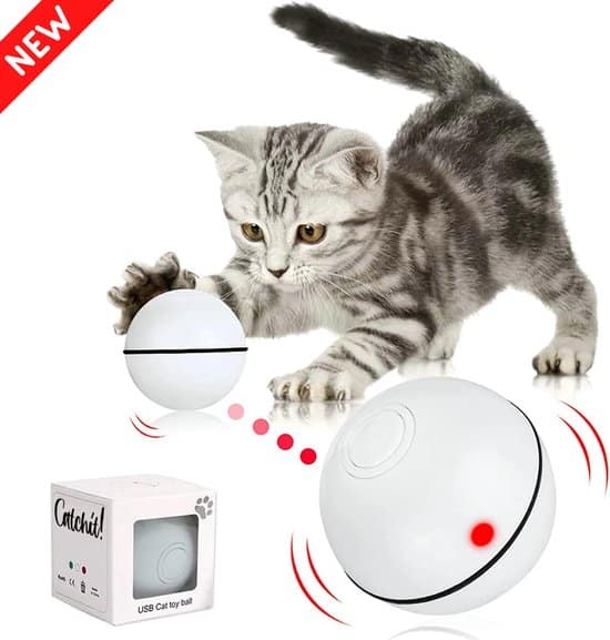 catchit interactieve zelfrollende bal katten kattenspeeltjes inclusief