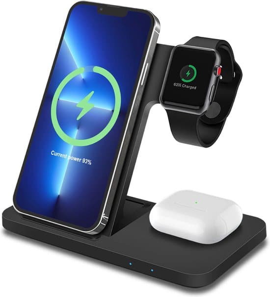 mmobiel draadloos oplaadstation voor iphone apple watch en airpods 18w