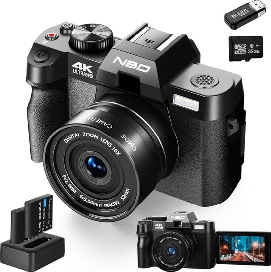 nbd 48mp 4k digitale camera voor fotos vloggen apparaat met 180