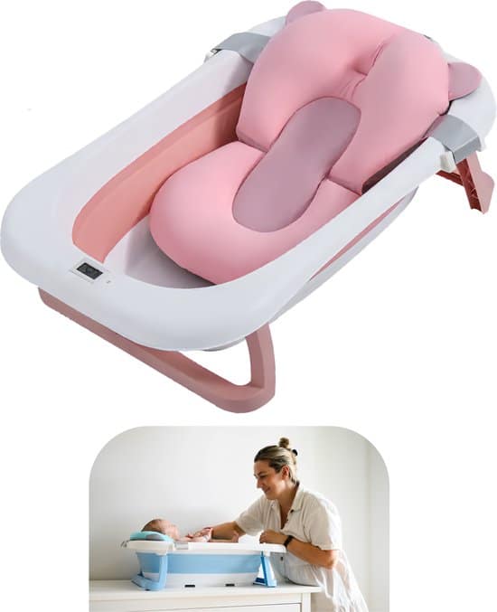 baboe opvouwbaar baby bad babybadje met digitale thermometer kinderbad