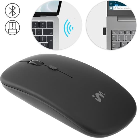 imoshion draadloze muis voor laptop en computer oplaadbaar via kabel