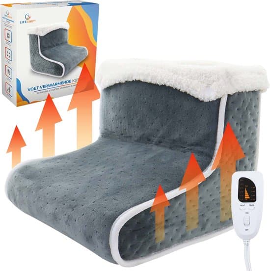 lifeshift elektrische voetenwarmer 6 warmtestanden met timer en