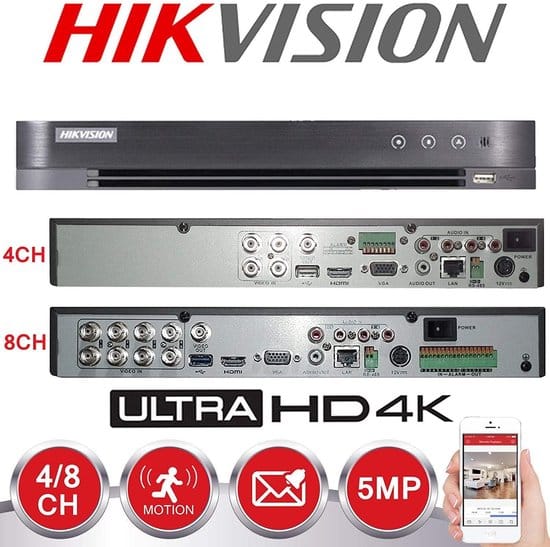 hikvision cctv beveiligingssysteem 8 kanalen 5 mp 7 x lts cameras