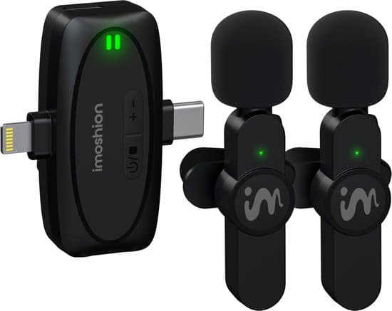 imoshion 2 pack clip on microfoon voor telefoon wireless mini microphone