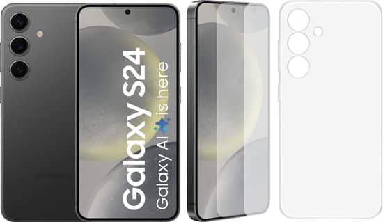 samsung galaxy s24 5g 256gb clear case screen protector onyx black 1