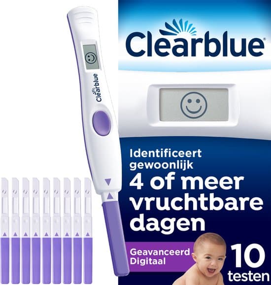 clearblue geavanceerde digitale ovulatietestset 1 digitale houder en 10 testen